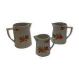 1 set of 3 porcelain pitchers