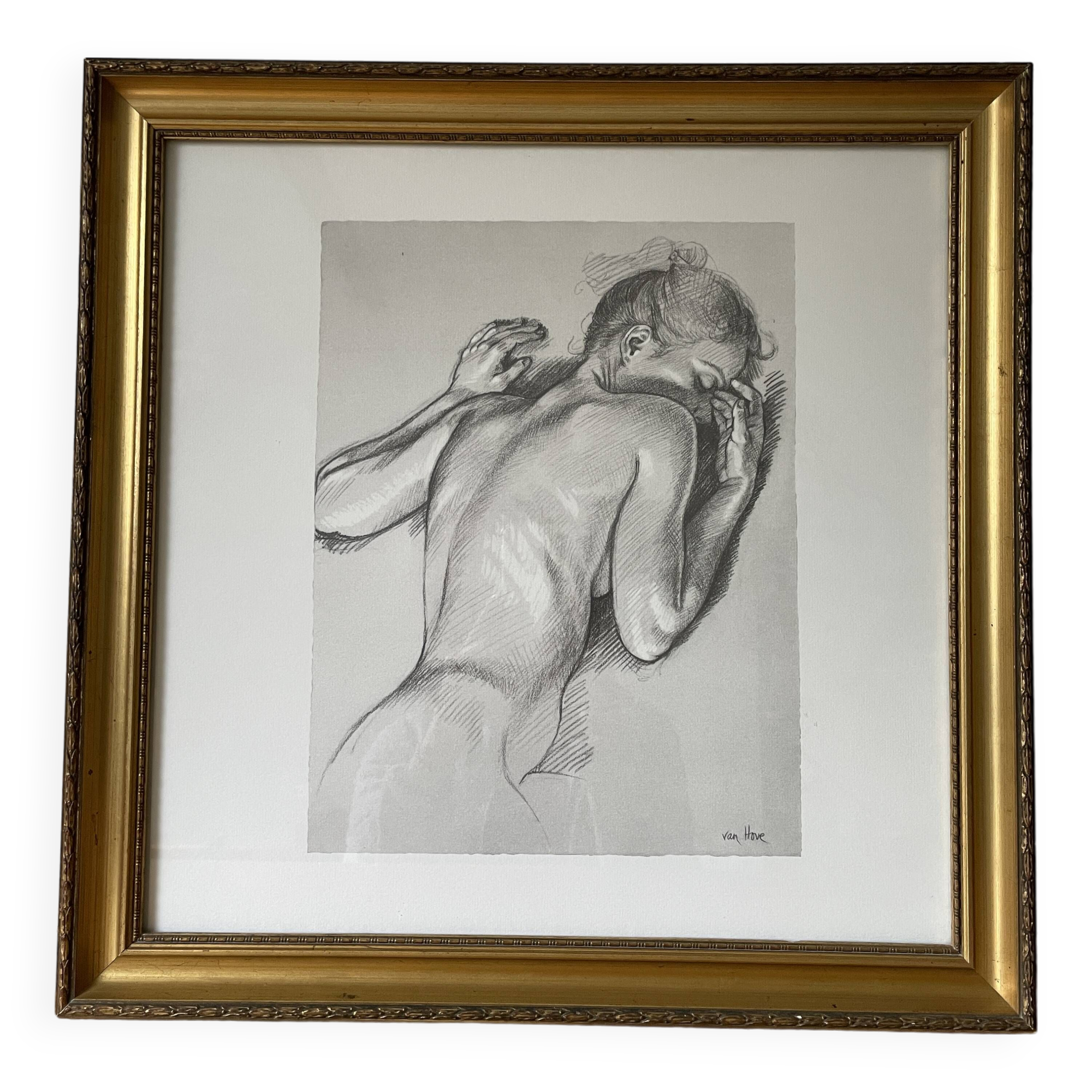 Old frame reproduction drawing Francine Van Hove