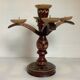 Candle holder carved and painted five candles