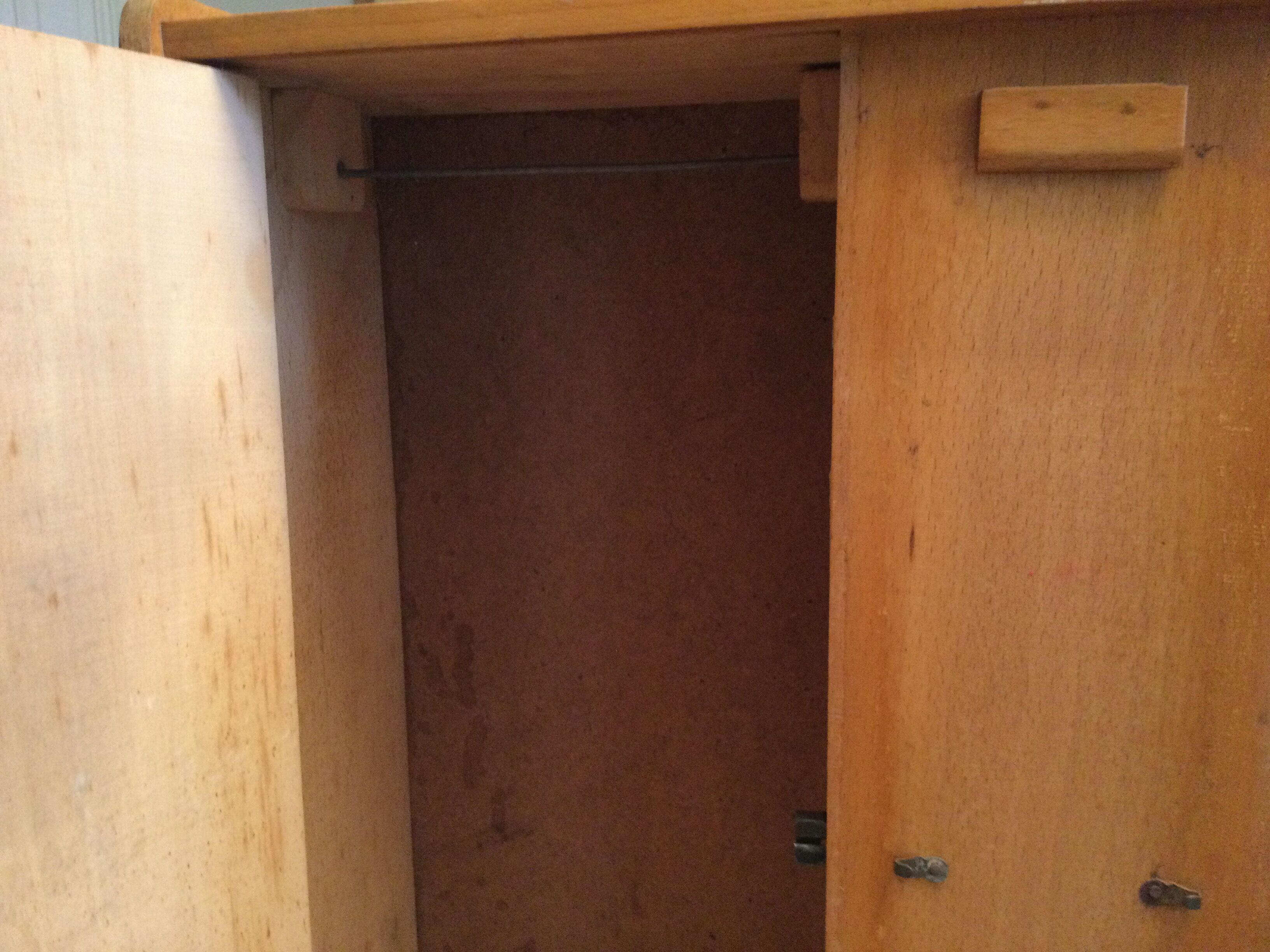 Vintage doll wardrobe cabinet