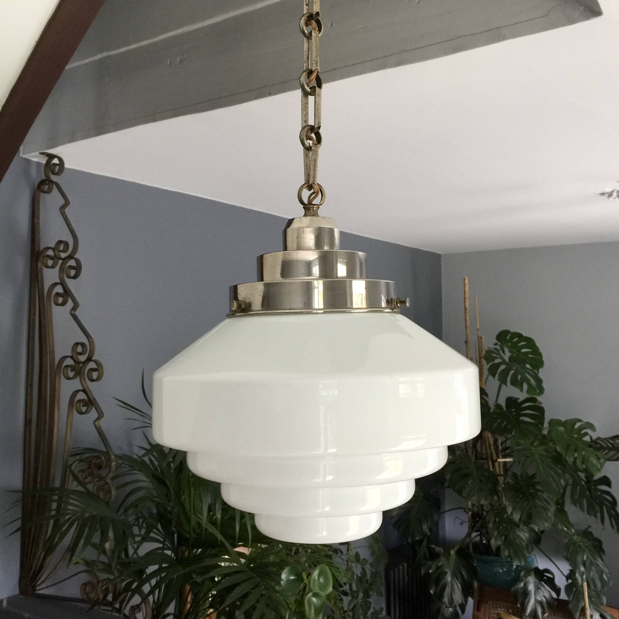 Murano glass and chrome suspension