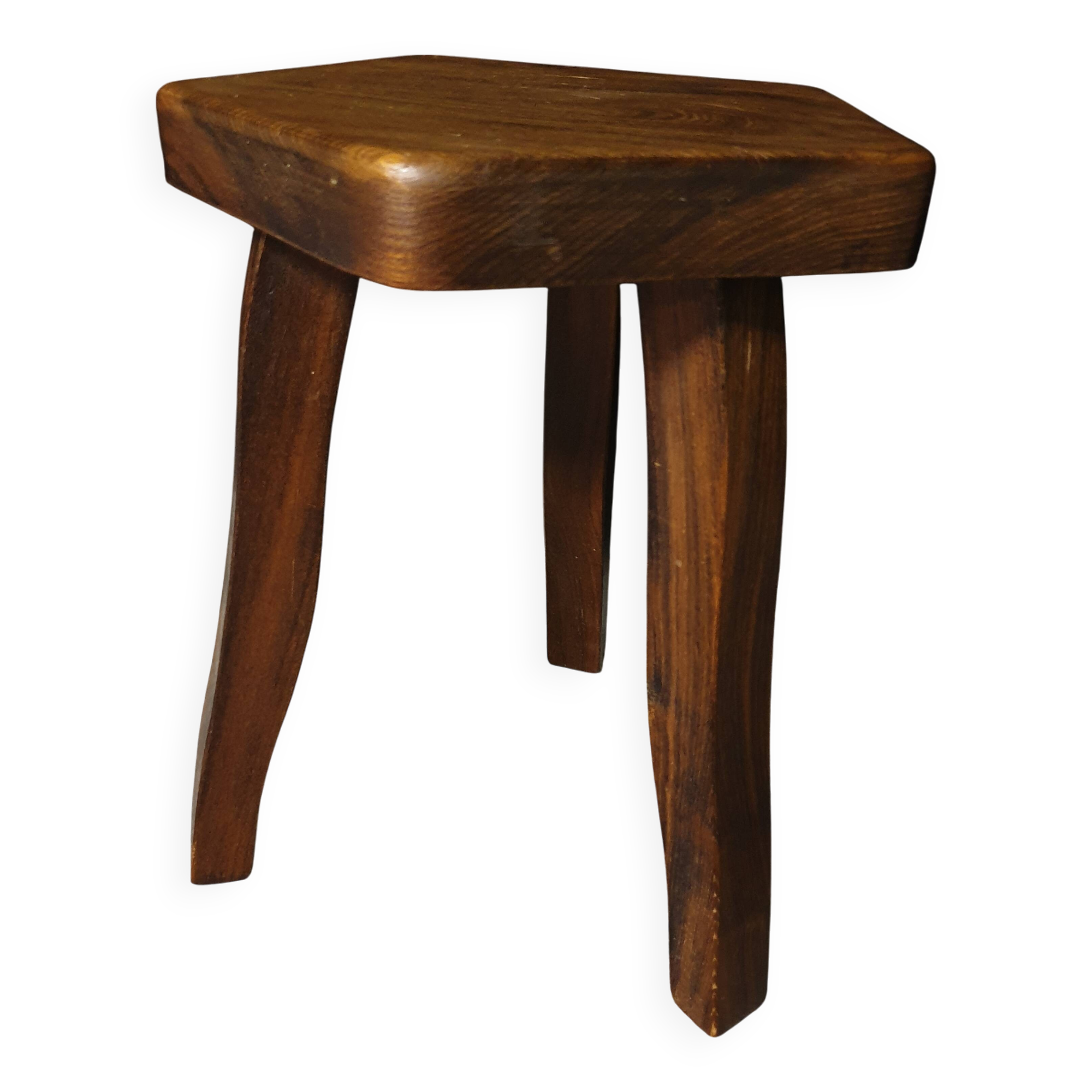 elm stool Aranjou style 80's