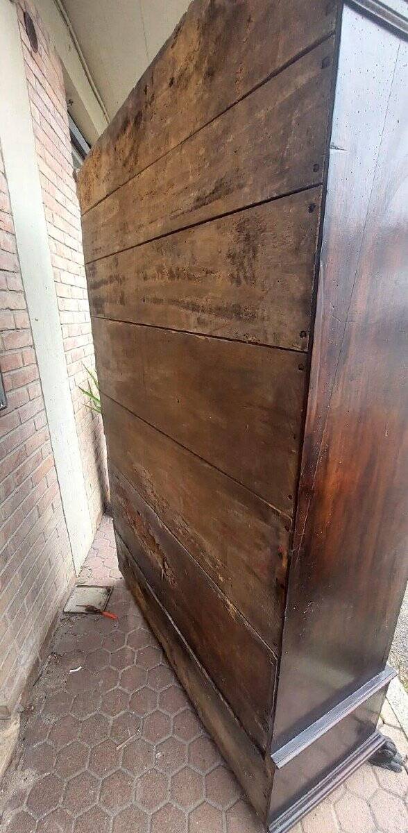 Antique 2-door walnut wardrobe, 17th century