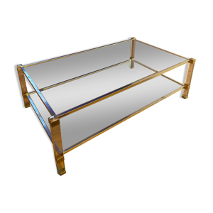 Table basse verre pierre