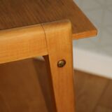 2 light oak bedside tables with two shelves from 1950.
