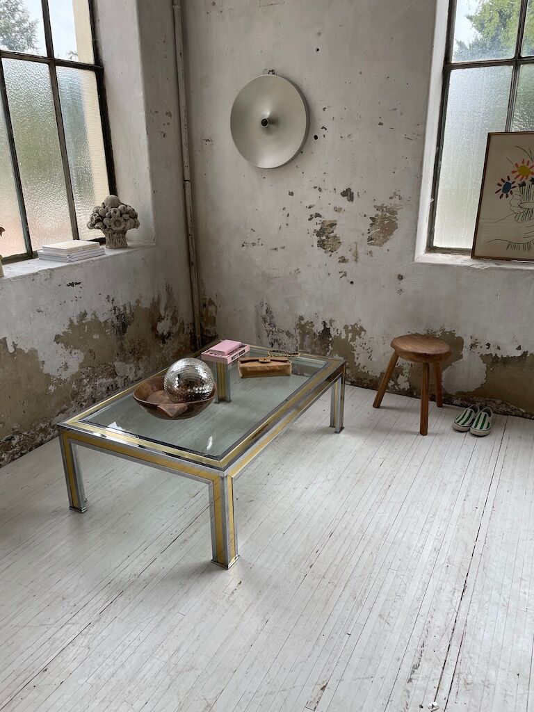 Brass chrome coffee table