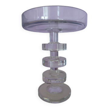 Superb crystal bowl on a 50 cm high pedestal, elegant and refined.