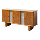 Vintage walnut burl sideboard with decorative inserts, 1940s