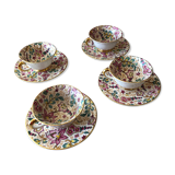 4 cups antique earthenware