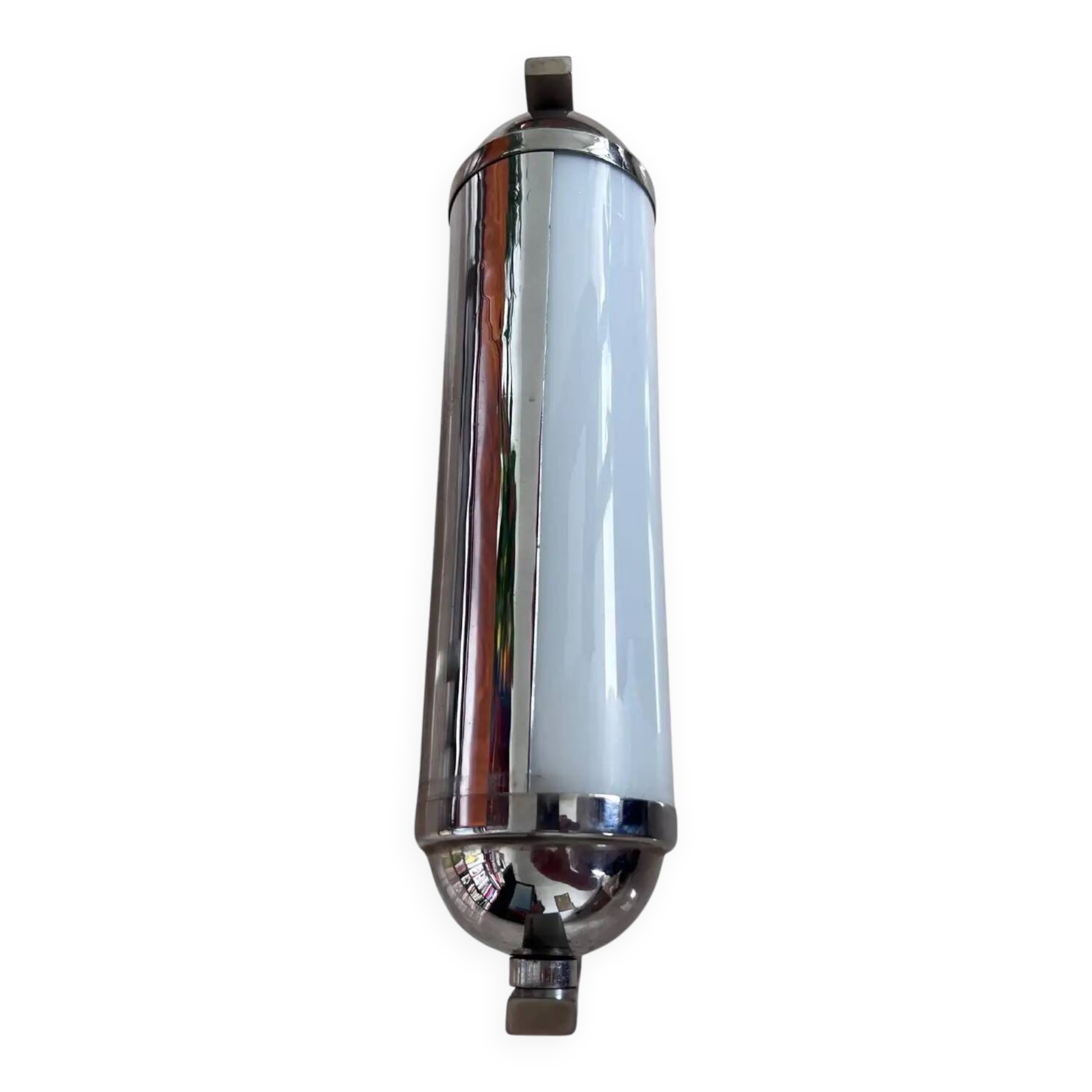 Pair of chrome Bauhaus / functionalist wall lamps with adjustable shades - 1930s