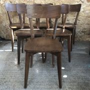 Série de 6 chaises bistrot scandinave bois vintage
