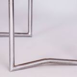 Restored Bauhaus Side Table, Hynek Gottwald, Walnut, Chrome, Czechia, 1930s