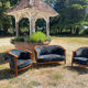 Banquette et fauteuils cabriolets style Art déco
