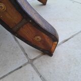 Old Tibetan copper wood coffee table