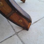 Table basse ancienne tibetaine bois cuivre