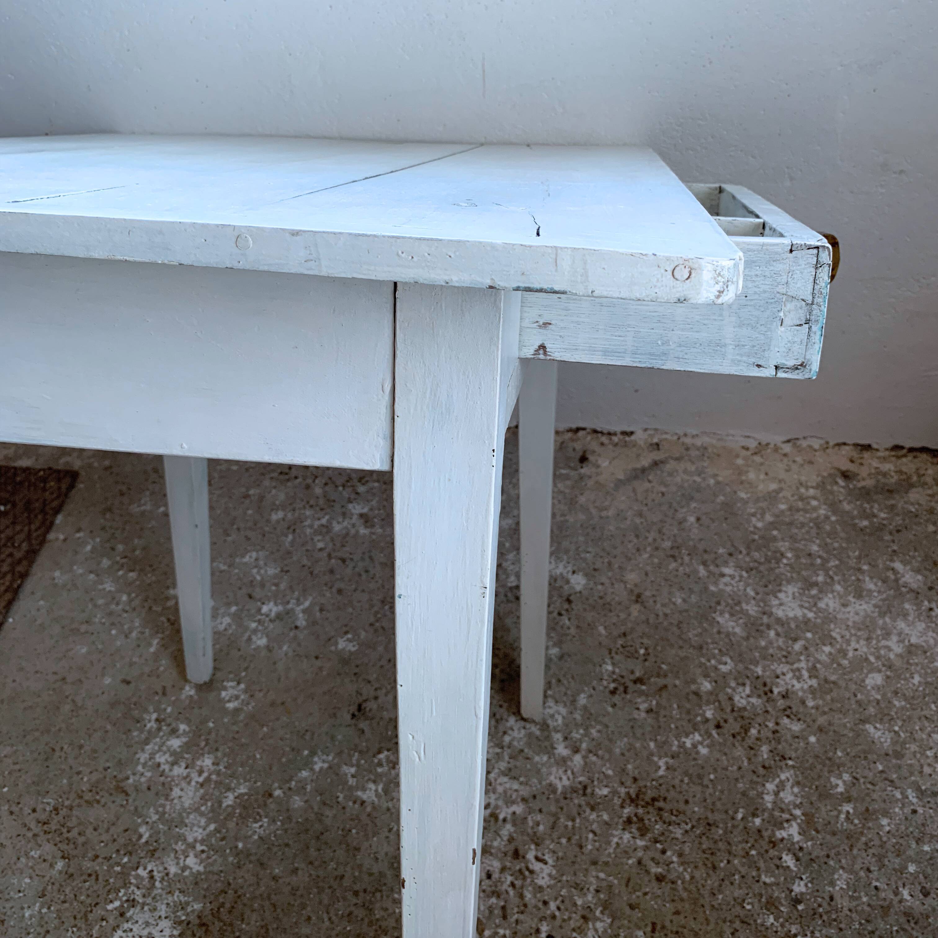Desk table in its original white