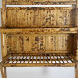 Old shelf wall and folding bamboo