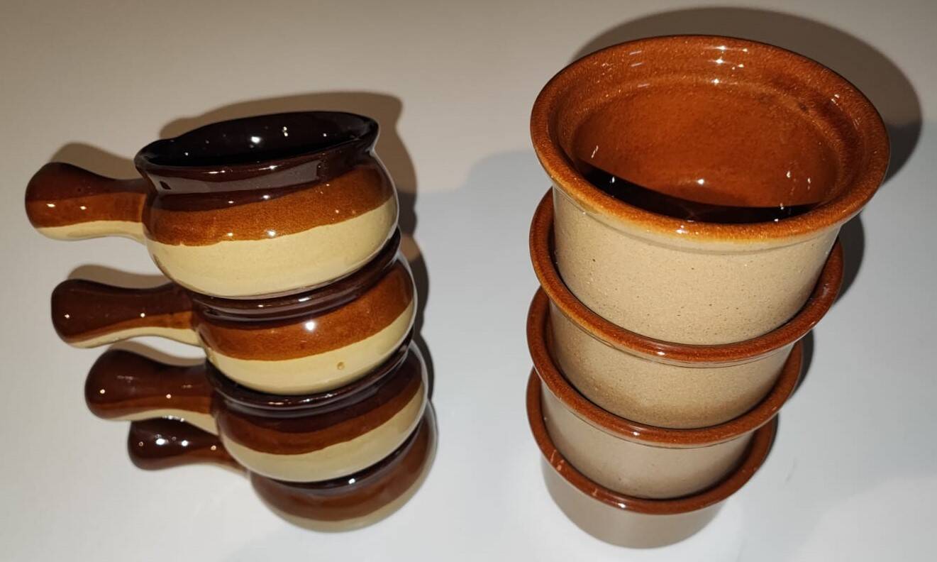 Vintage stoneware ramekins and casseroles