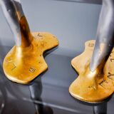 Pair of Brutalist Candlesticks by David Marshall, Bronze and Aluminum, Esp