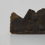 Piece of Indonesian wooden basrelief, chameleon. XIXth