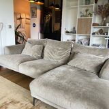 AmPm corner sofa in beige velvet