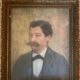 Portrait of a man with a moustache – Original 19th-century pastel – Stucco frame