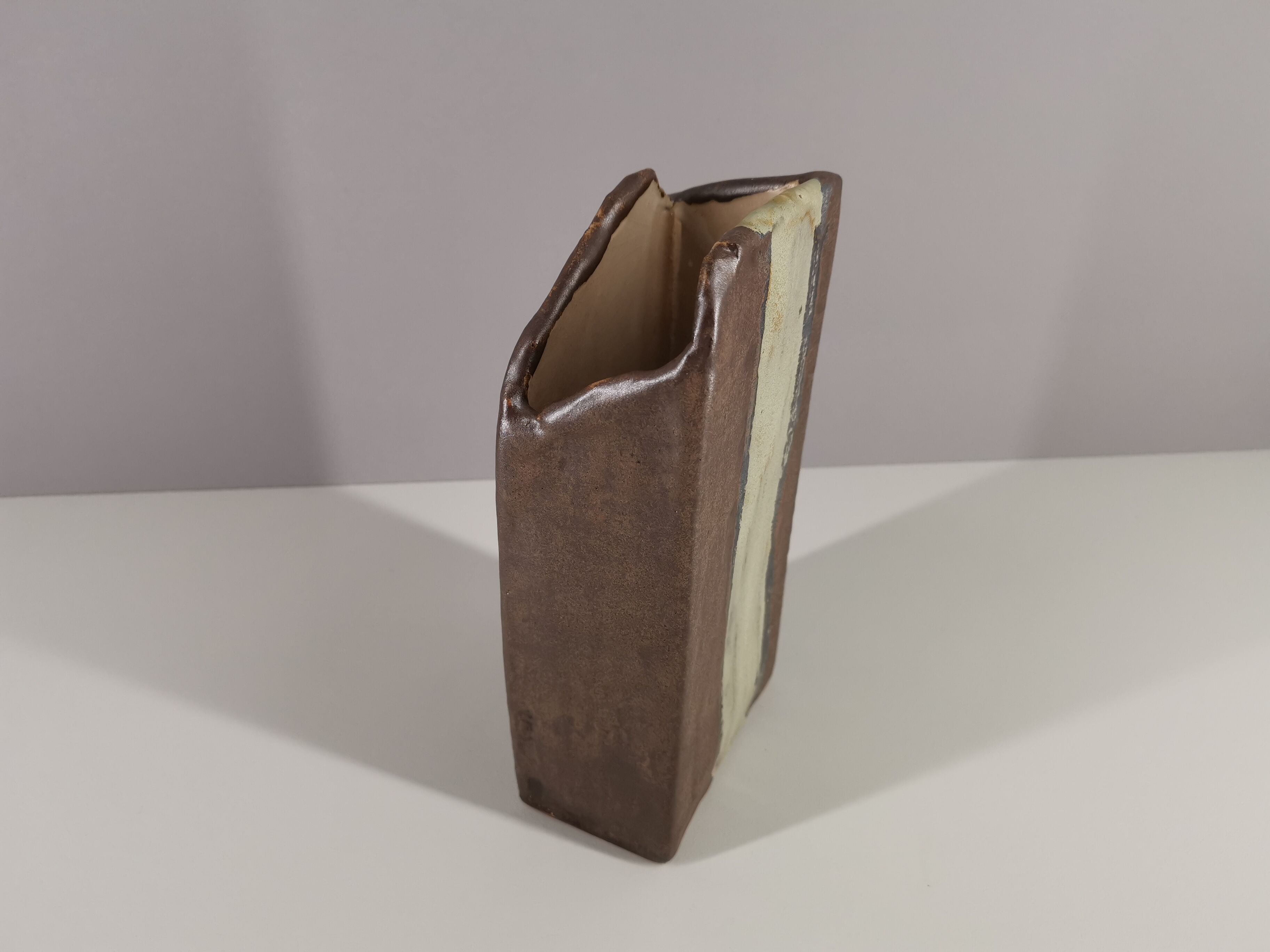 Brutalist vase signed 90s / collection / French ceramics / signature / France / vintage