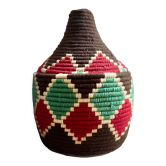 Berber basket brown green and red M
