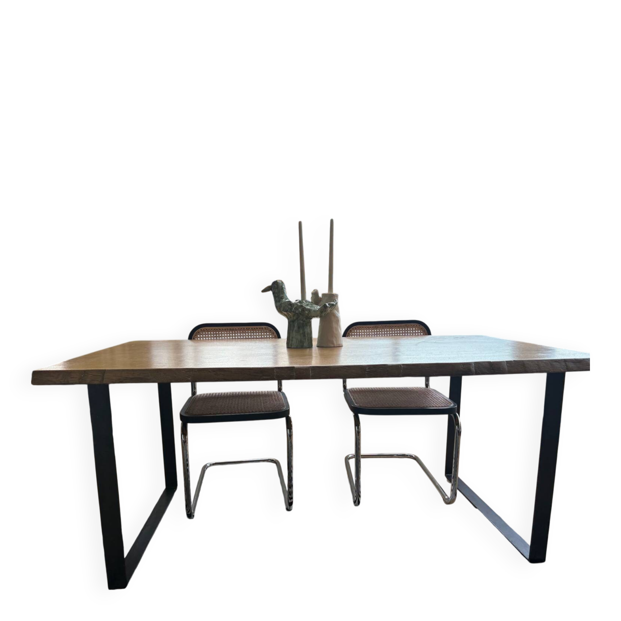 Solid wood table made by a craftsman.