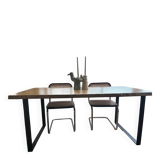 Solid wood table made by a craftsman.