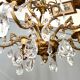 Lustre suspension en bronze et pampilles en cristal vintage