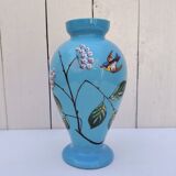 Opaline vase, Napoleon III flower bouquet decoration