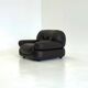 Dark brown leather Sapporo armchair for Mobil Girgi