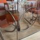 Vintage 70s smoked glass dining table