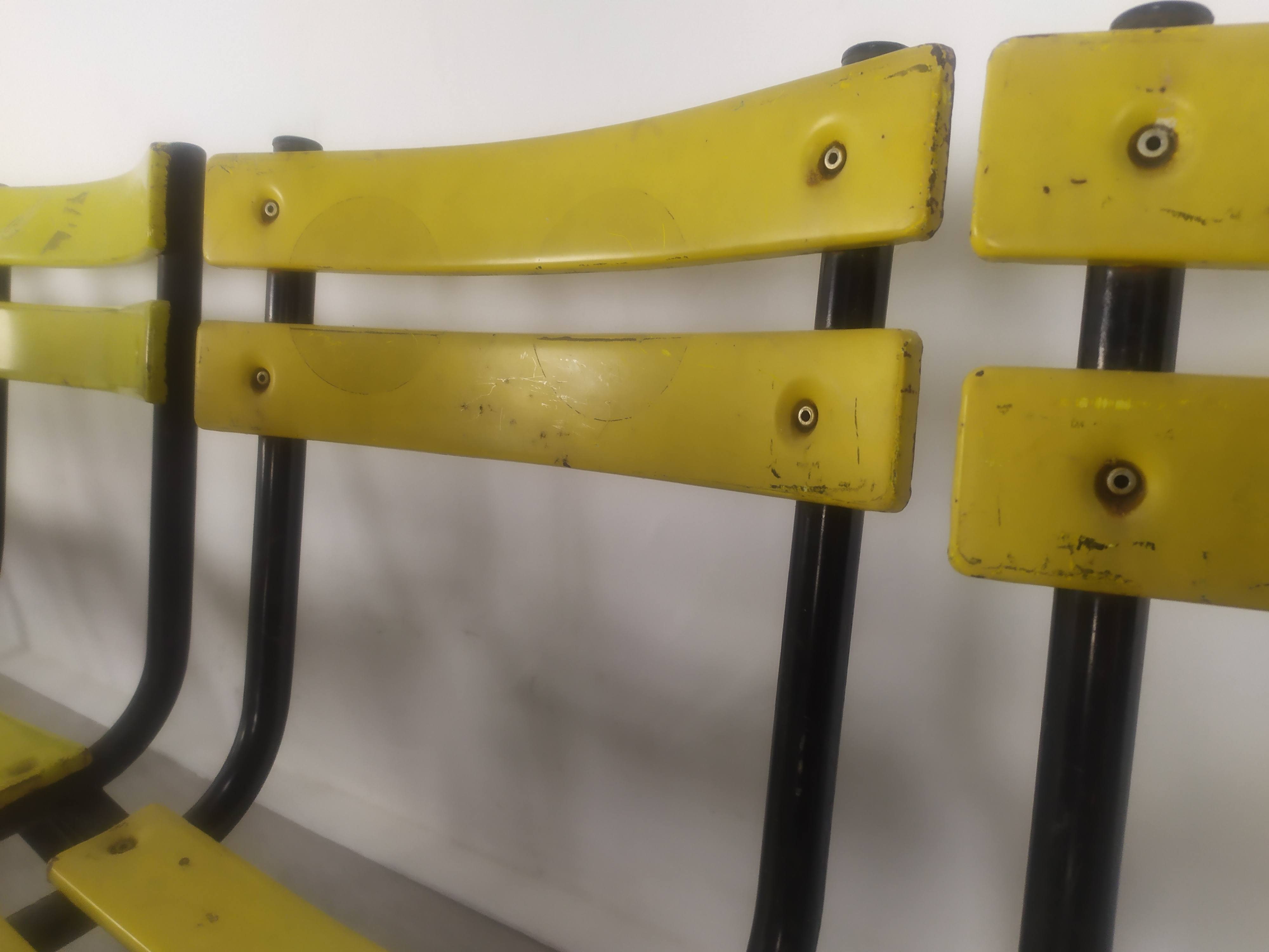 18 yellow metal bistro chairs