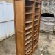 Double-column oak filing cabinet with curtains, 1950s.