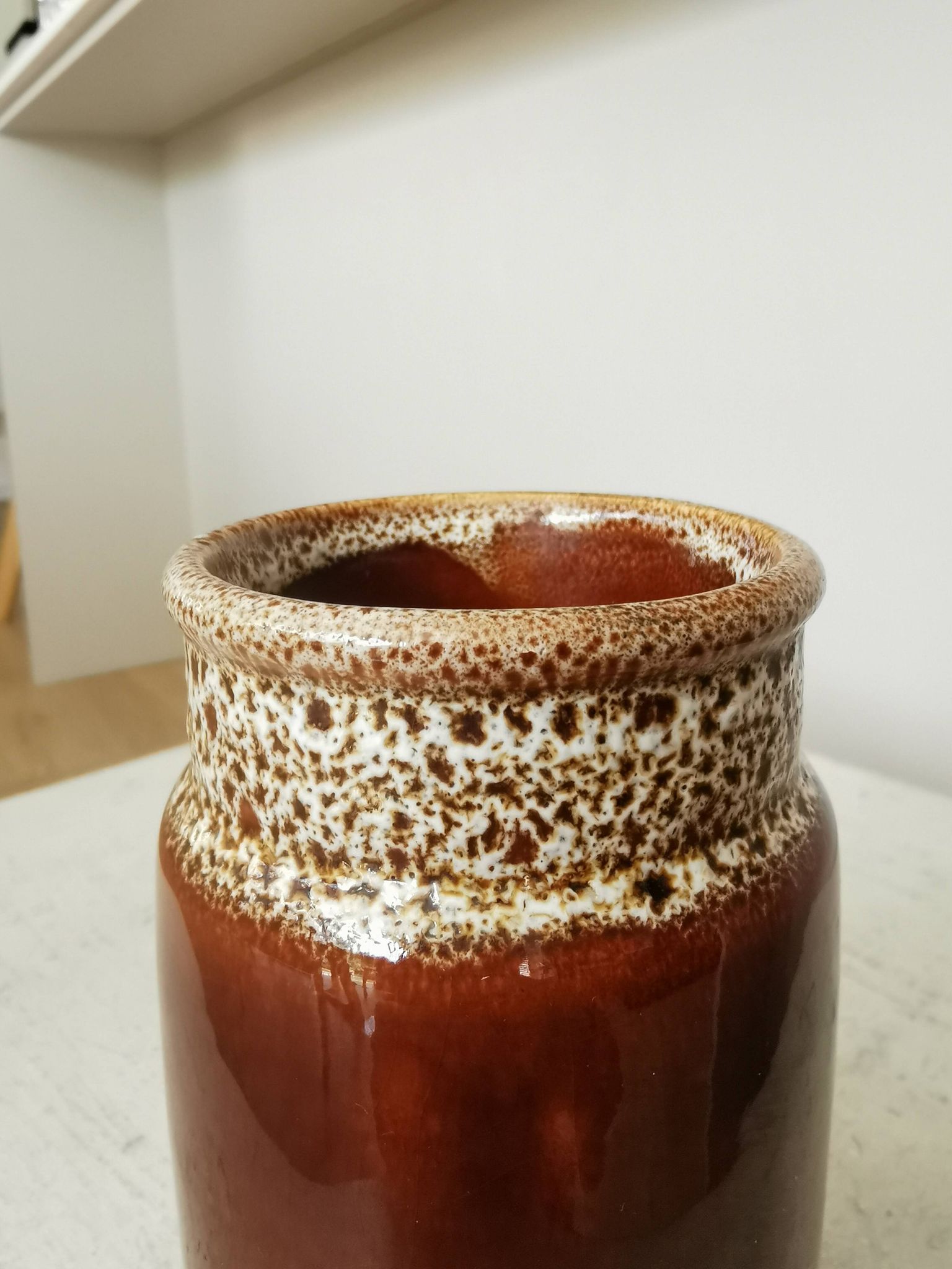 Vintage KIL Yugoslavia Ceramic Vase: Speckled Brown Glaze, 1970s Rustic Pot