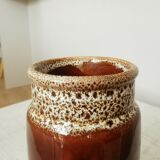 Vintage KIL Yugoslavia Ceramic Vase: Speckled Brown Glaze, 1970s Rustic Pot