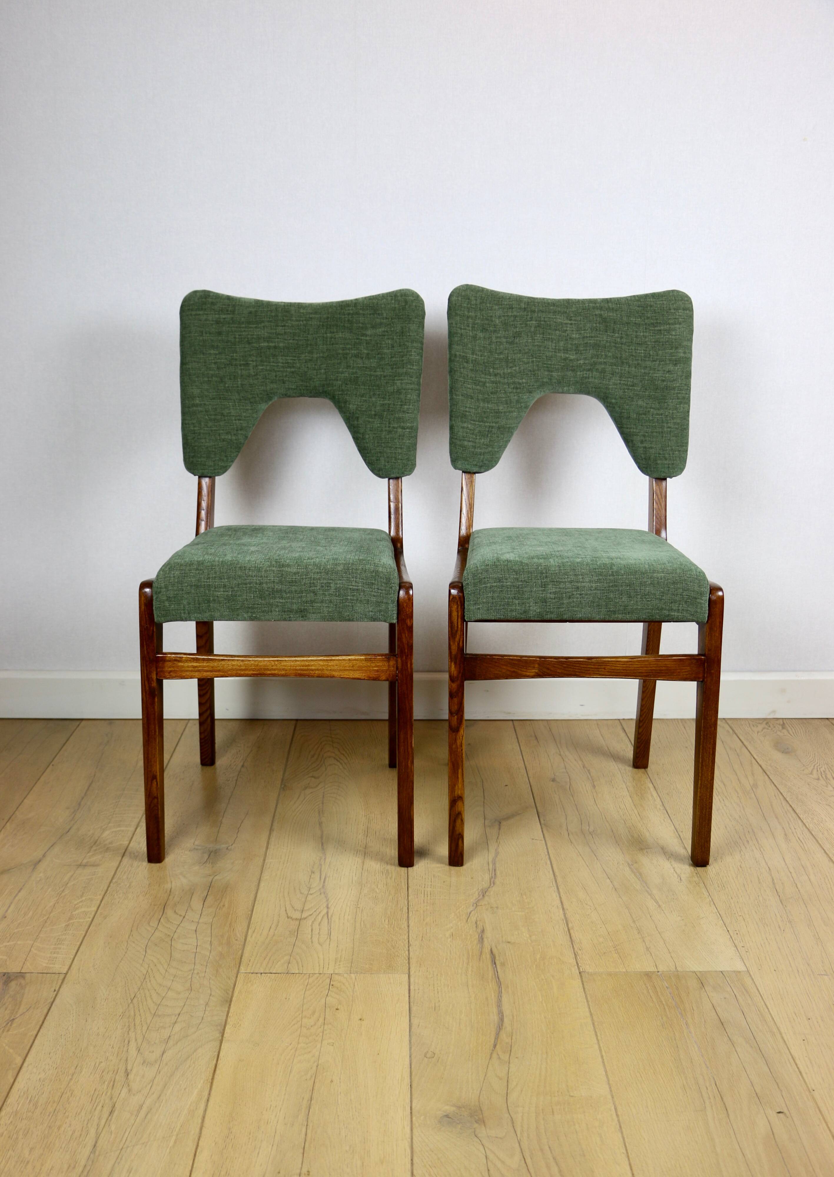 Chaises Vintage Hałas vert-olive vintage - 2 pièces - ensemble