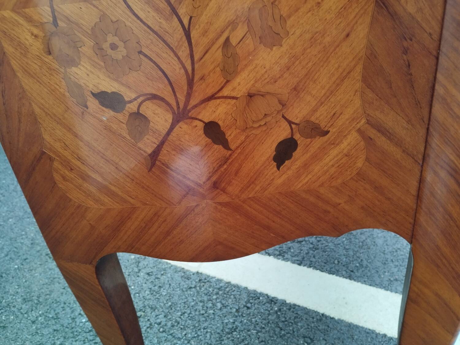 Old louis xv style marquetry chest of drawers