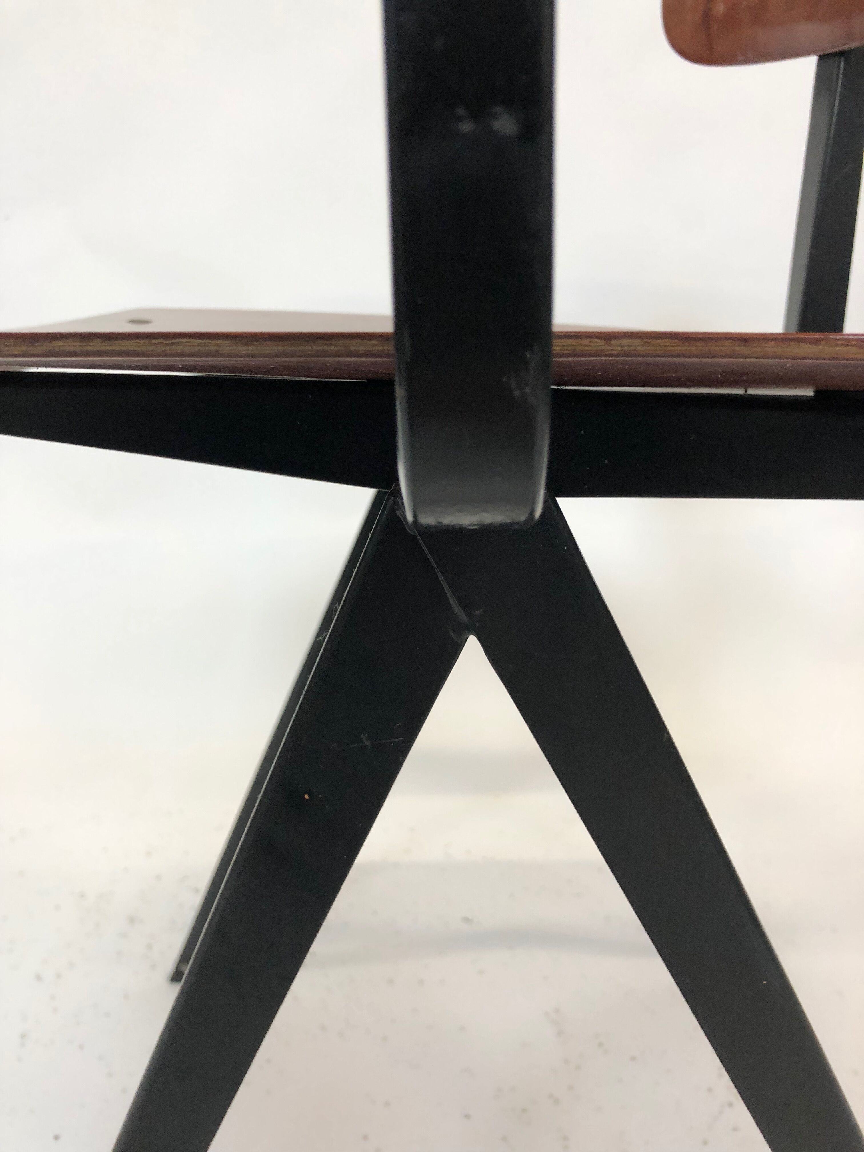 Vintage Galvanitas S16 school Chair with armrests and compass of the 1960s