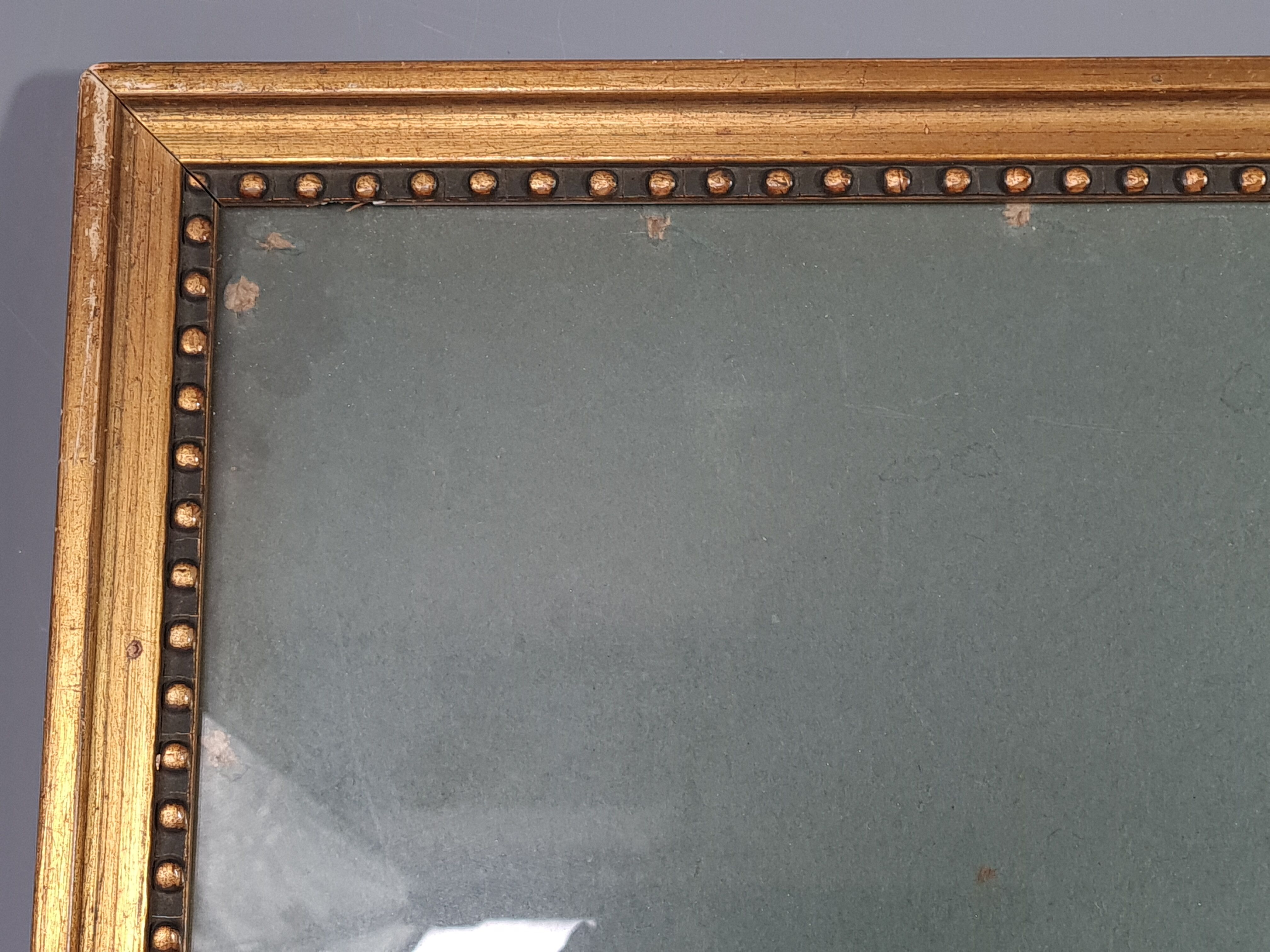 Old beaded frame st. Louis XVI gilded stucco wood