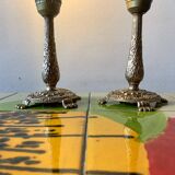Paire de pieds de lampe en laiton - milieu de siècle.