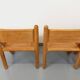 Set of 4 vintage brutalist chairs in solid oak from the 1960s.