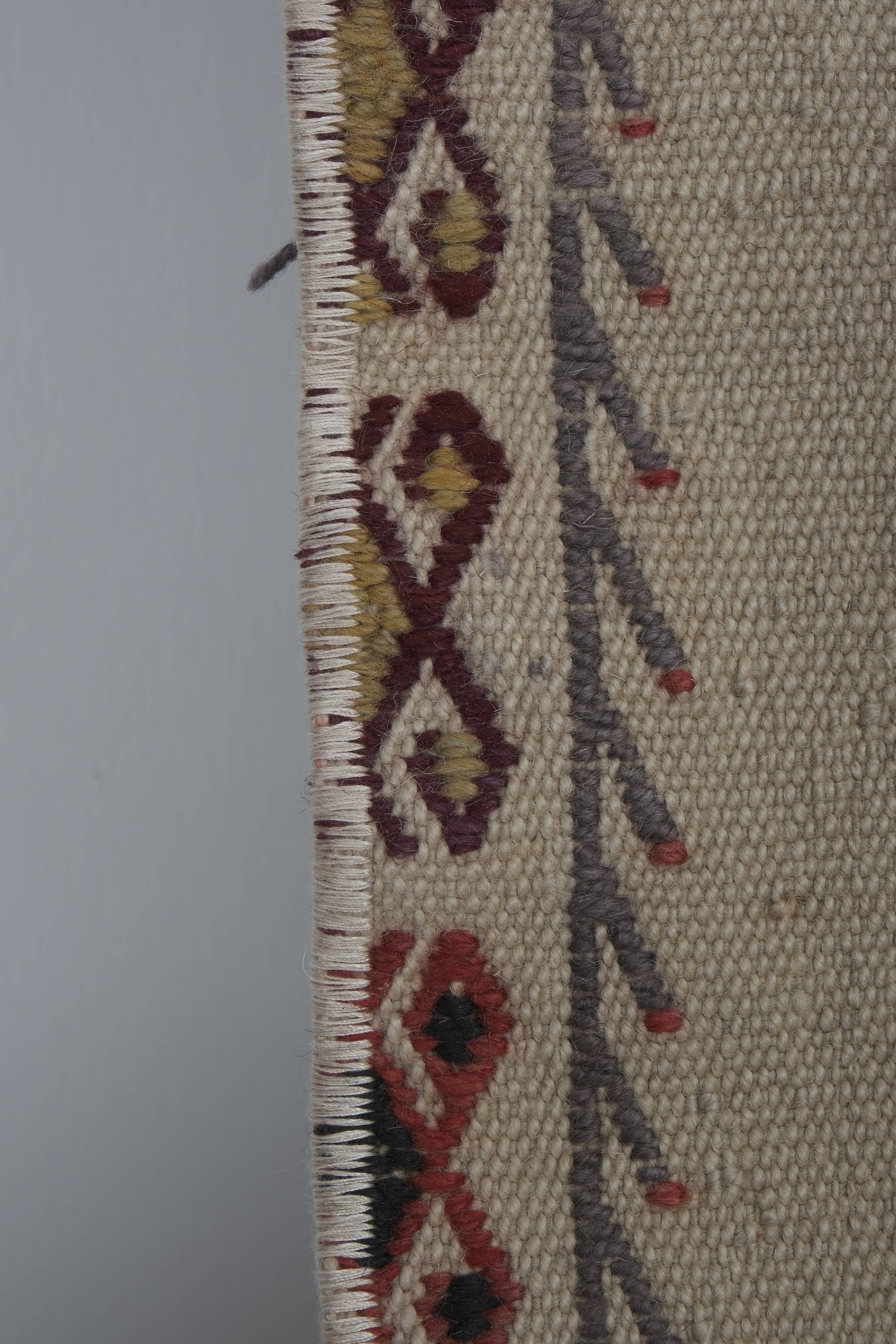 Mid Century Turkish Long Kilim Runner with Modern Design 1'11'' x 13'8''