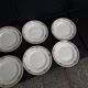 Set of 6 vintage flat plates, 23 cm, Longwy brand, Mireille pattern.