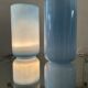 Pair of vintage lamps in blue glass