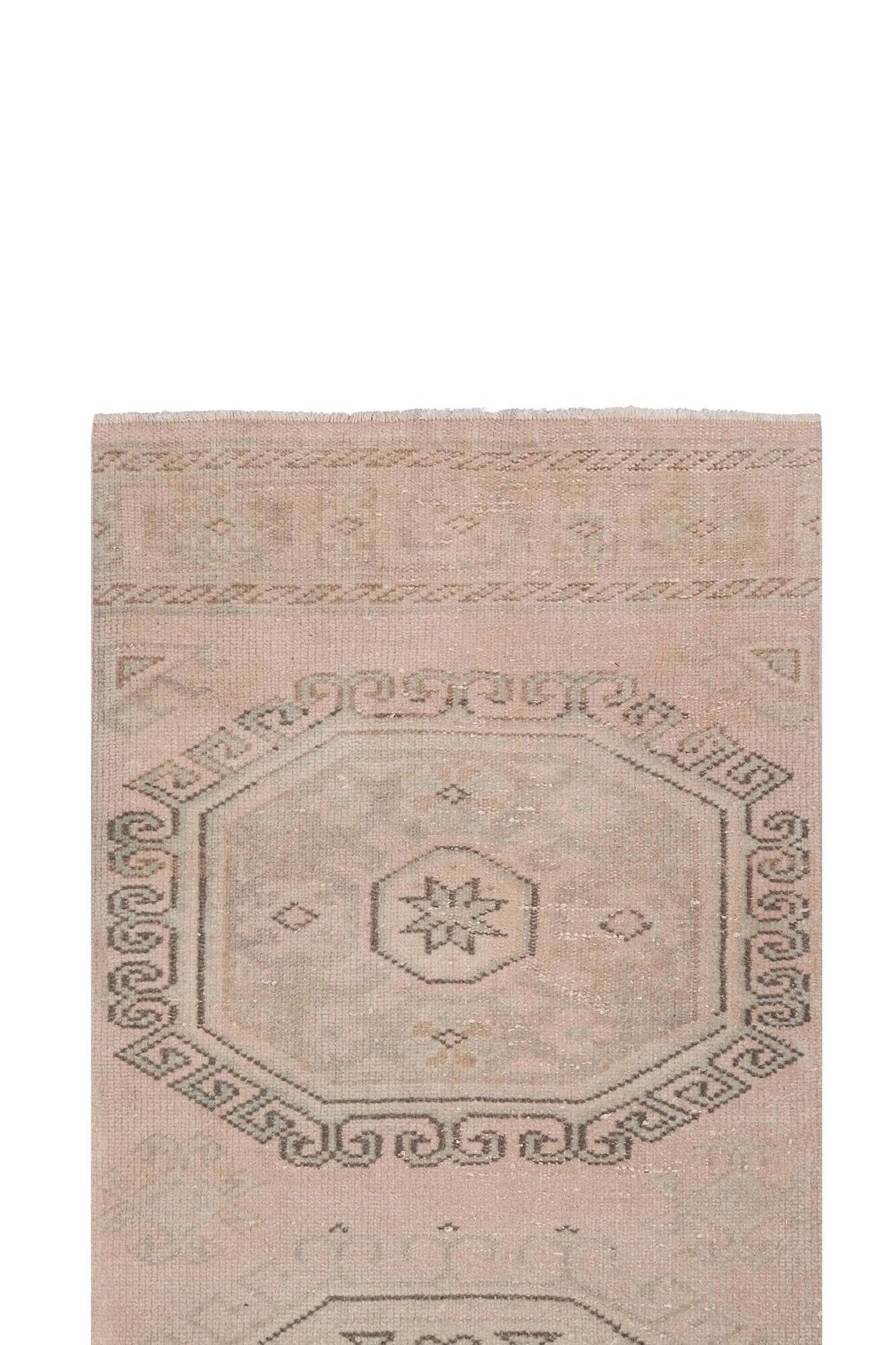 Vintage Turkish hallway carpet 84x576 cm