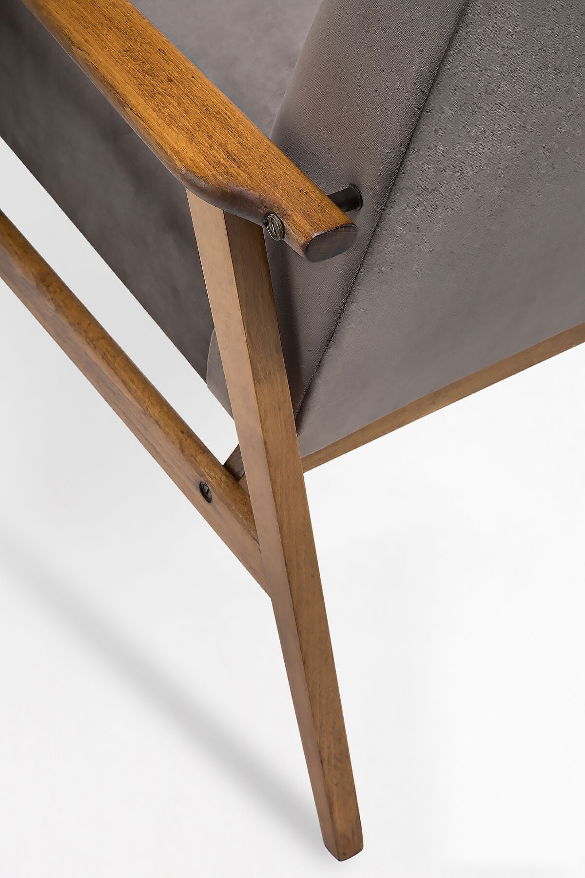 Śnieżka armchair  from the 1970s./ gray velor