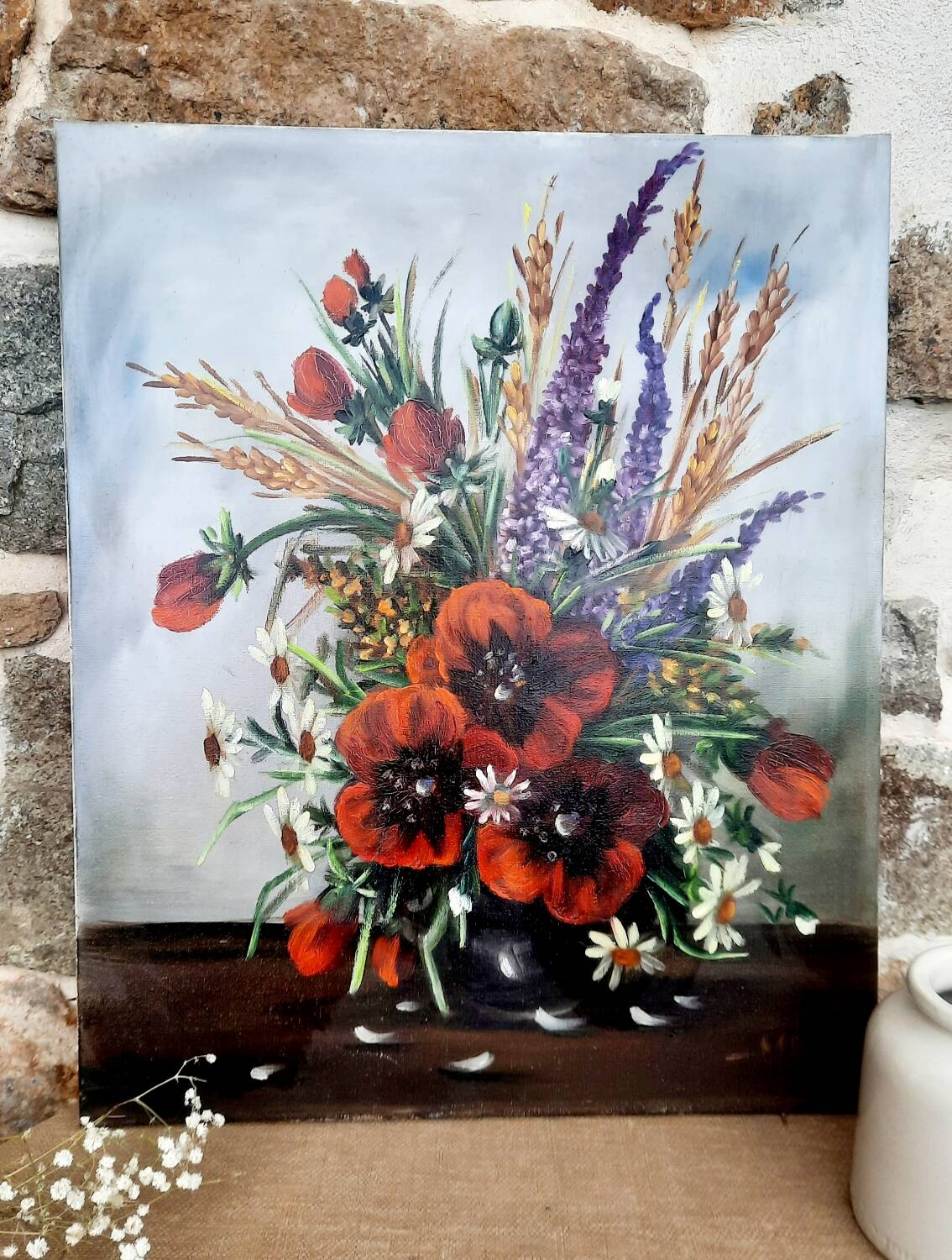 Painting painting bouquet of flowers